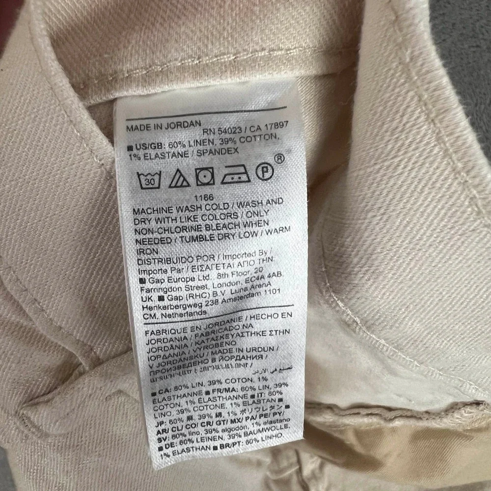 Banana Republic High Rise Wide Leg Pants Womens 35 Linen Blend Sophisicated